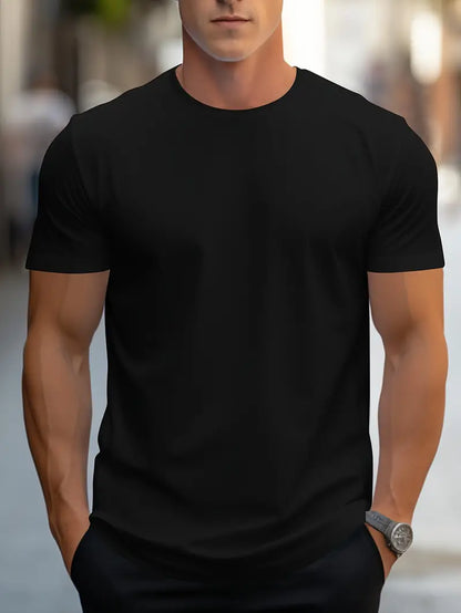 Einfaches Herren T-Shirt Rundhals Basic