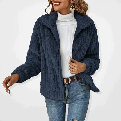 Warme Fleece Jacke Langarm Damen