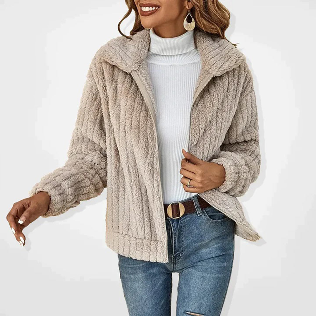 Stylische Kunstpelz Jacke Damen - IdealeKleiden
