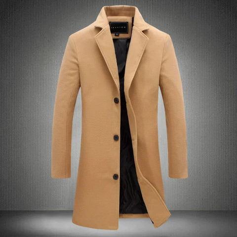 Herren Wintermantel Lang Elegant Warm