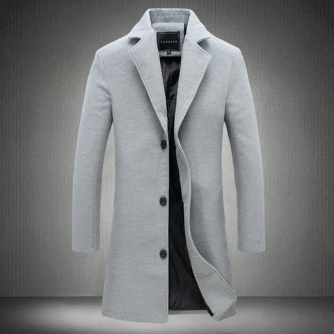 Herren Wintermantel Lang Elegant Warm