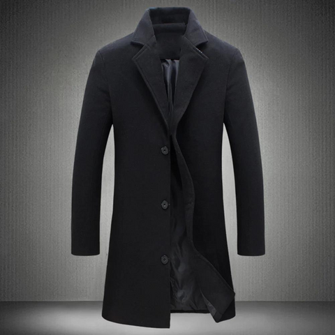 Herren Wintermantel Lang Elegant Warm - IdealeKleiden