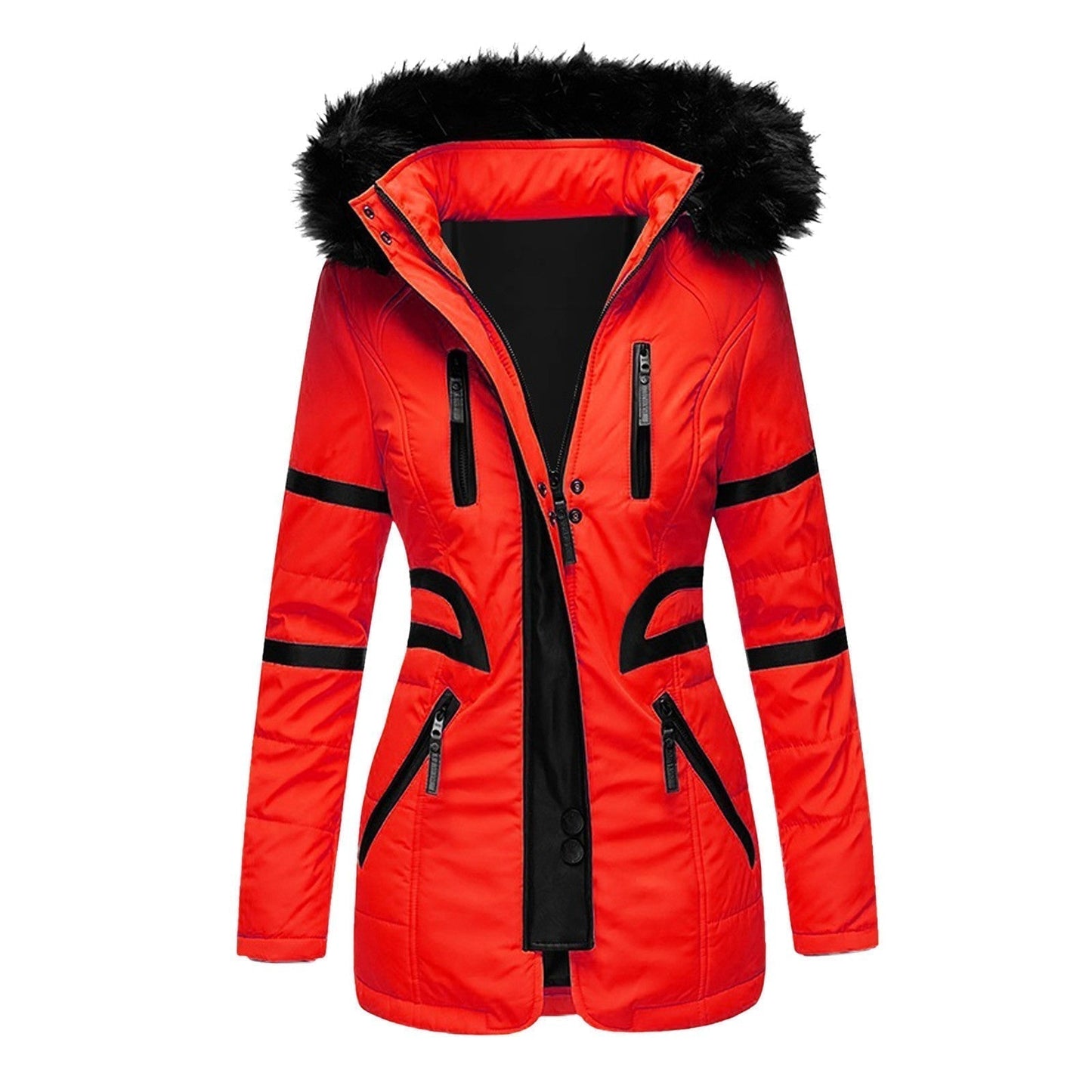 Eleganter Damen Wintermantel Warm Kapuze