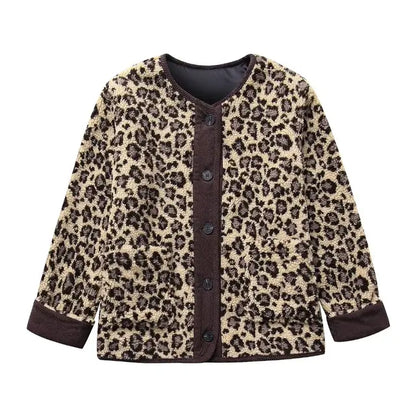 Übergröße Cardigan Leopardenmuster Weich und Bequem