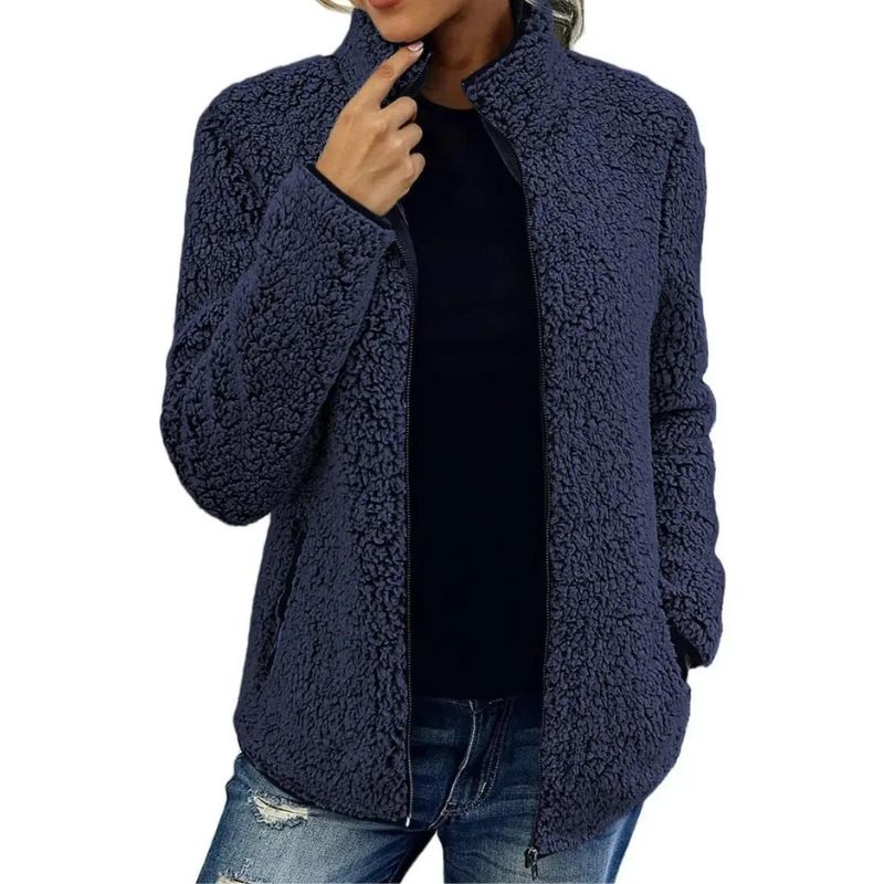 Winter Teddyjacke Damen - Weich & Warm mit Hochkragen - IdealeKleiden
