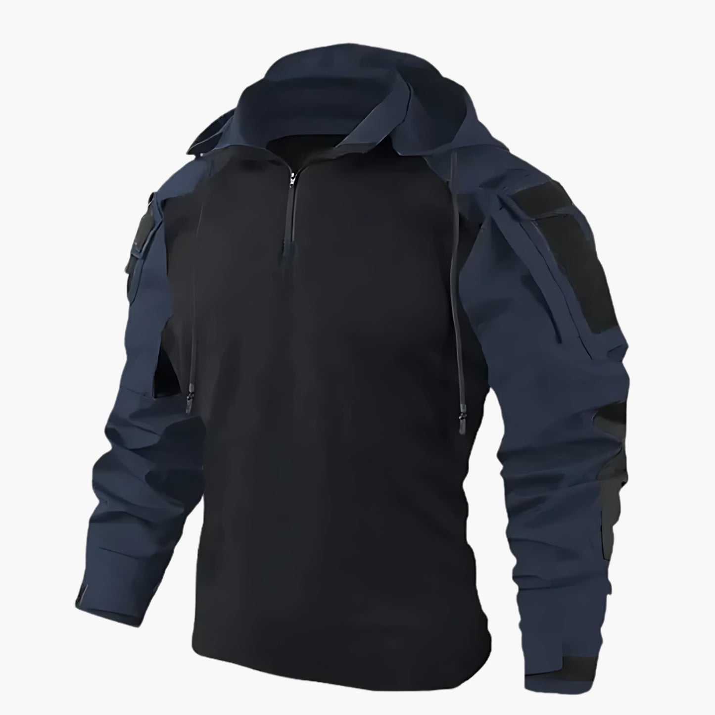 Taktische Herrenjacke mit Kapuze und Reißverschluss