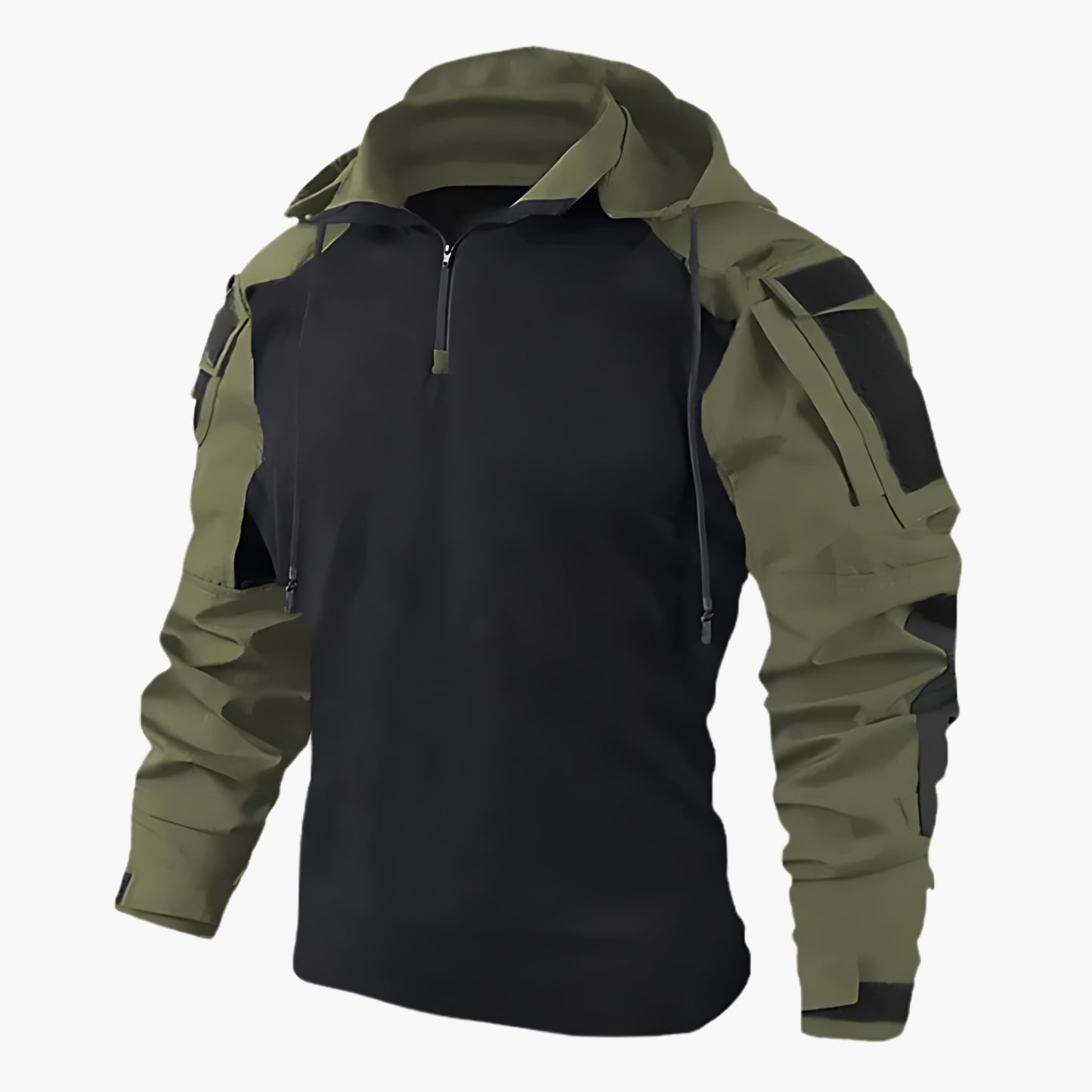 Taktische Herrenjacke mit Kapuze und Reißverschluss - IdealeKleiden