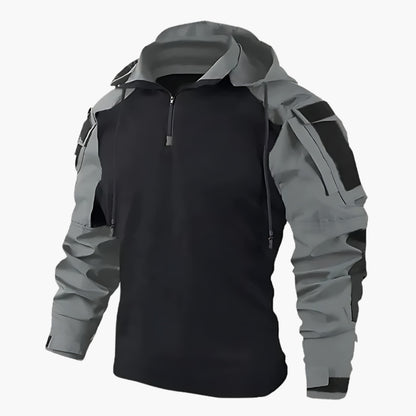 Taktische Herrenjacke mit Kapuze und Reißverschluss