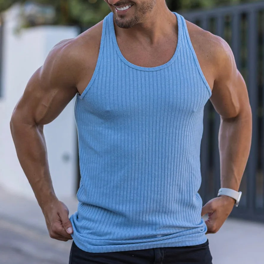 Tanktop Herren Sportlich Ärmellos Slimfit
