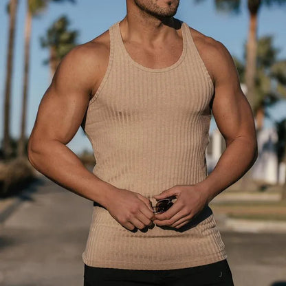 Tanktop Herren Sportlich Ärmellos Slimfit