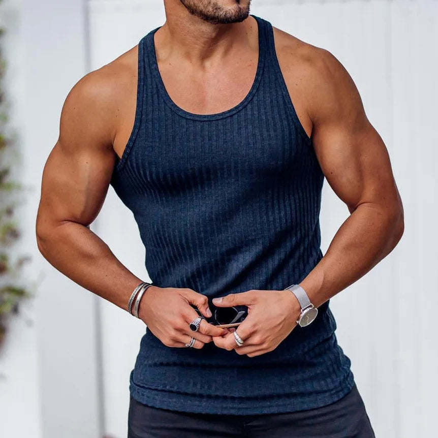 Tanktop Herren Sportlich Ärmellos Slimfit