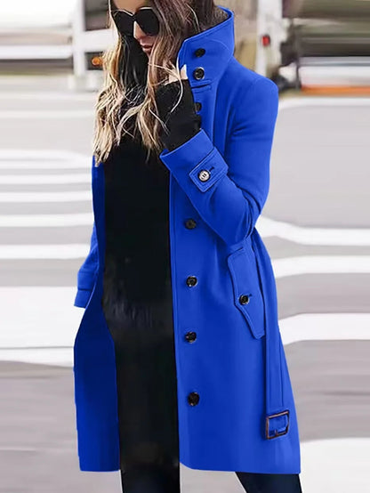 Damen Trenchcoat Lang Wasserdicht Elegant