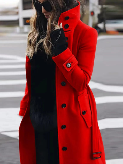 Damen Trenchcoat Lang Wasserdicht Elegant