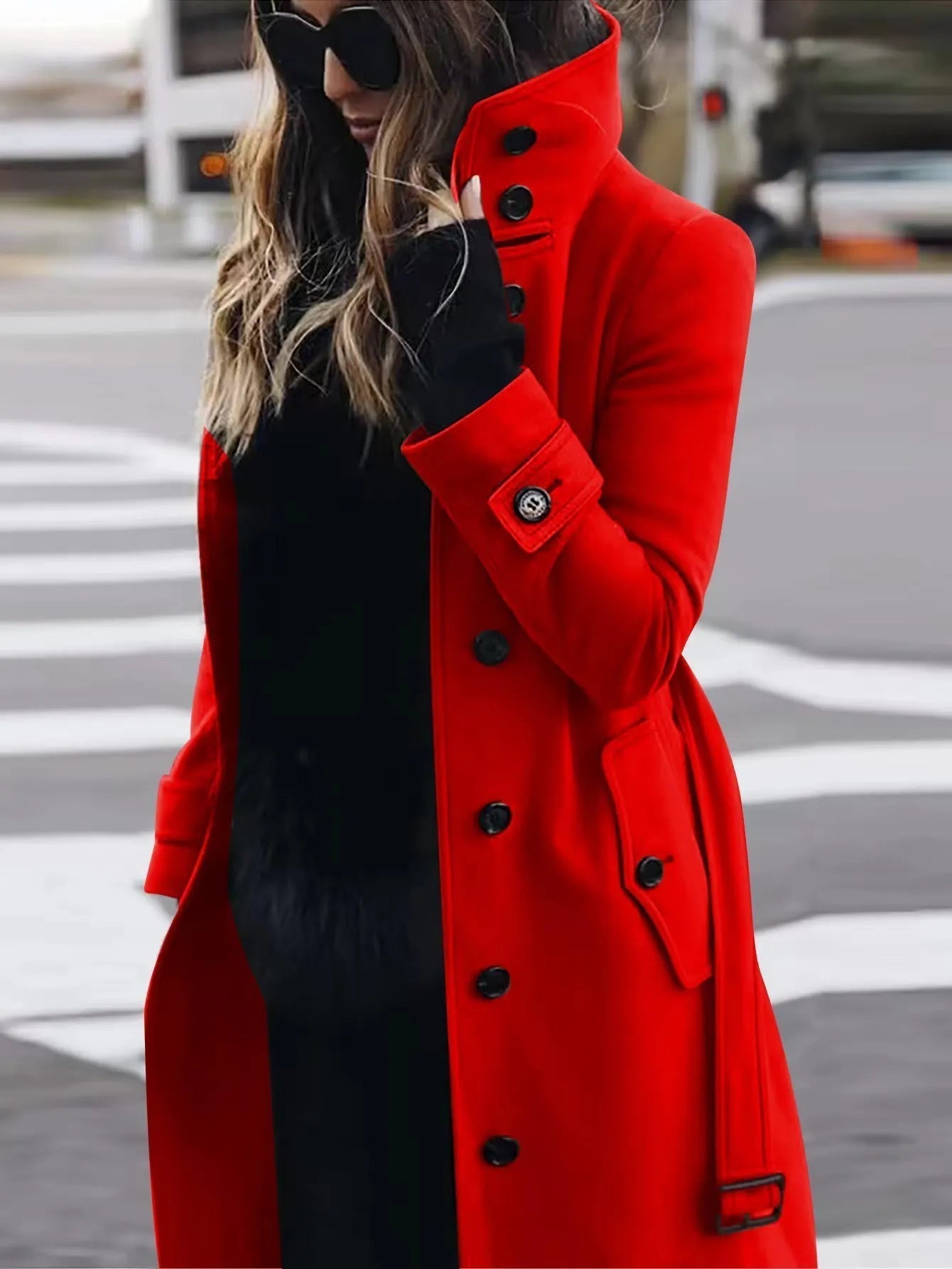 Lange Damen-Trenchcoat Wasserdicht Elegant