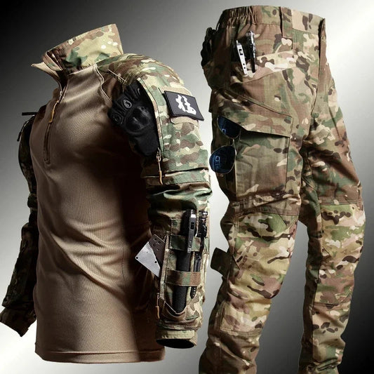 Taktisches Outdoor-Set Cargohosen Militär Look - IdealeKleiden