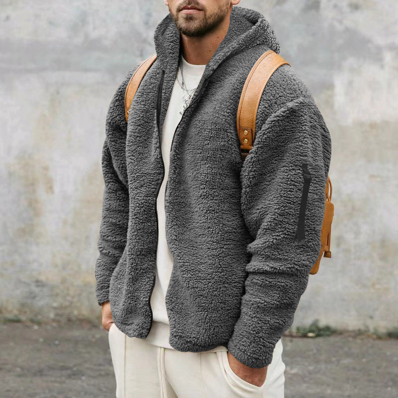 Warme Fleecejacke Herren Winter Kapuze