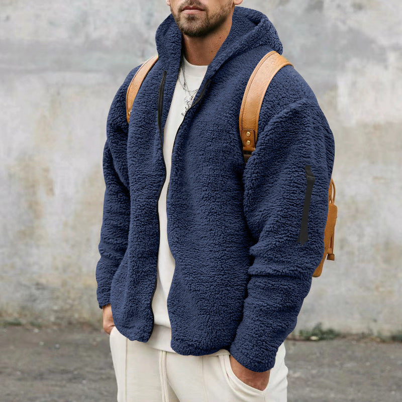 Warme Fleecejacke Herren Winter Kapuze