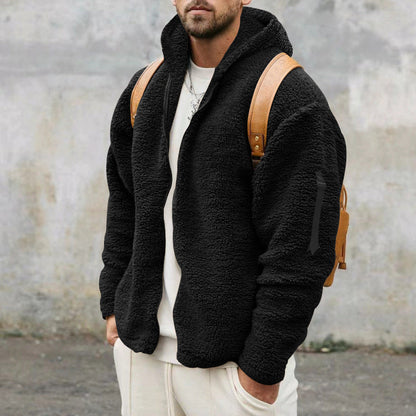Warme Fleecejacke Herren Winter Kapuze - IdealeKleiden