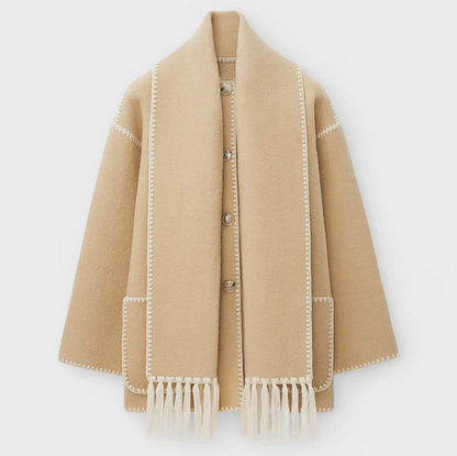 Wintermantel Oversized Wollmantel Schalkragen Damen