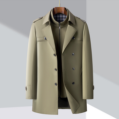 Herren Trenchcoat Mittellang Herbstjacke
