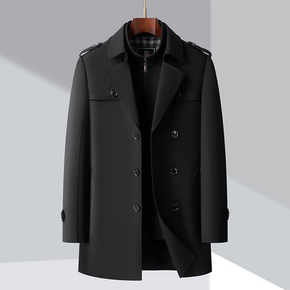 Herren Trenchcoat Mittellang Herbstjacke