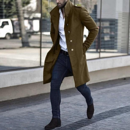 Herren Trenchcoat Halblang Elegant Winter