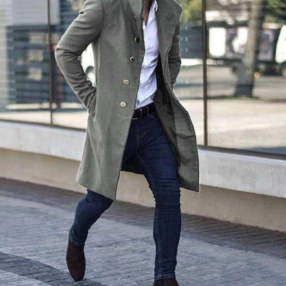 Herren Trenchcoat Halblang Elegant Winter