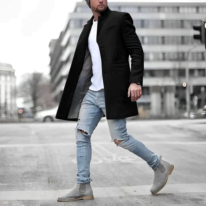 Eleganter Männer Wintermantel Lang