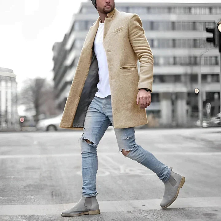 Eleganter Männer Wintermantel Lang