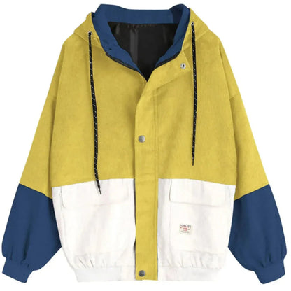 Herrenjacke Corduroy Patchwork Braun