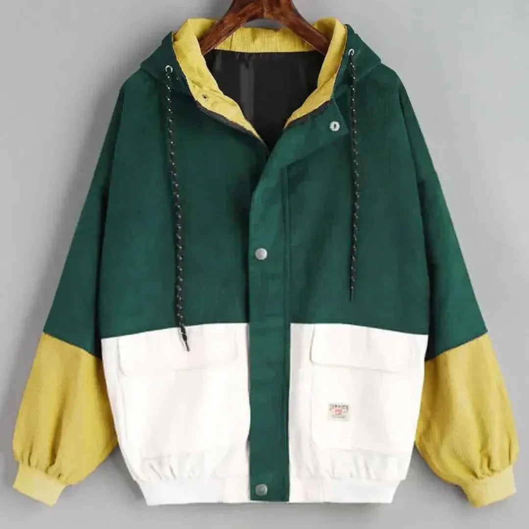 Herrenjacke Corduroy Patchwork Braun