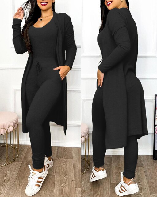 Schmale Jumpsuit mit Jacke