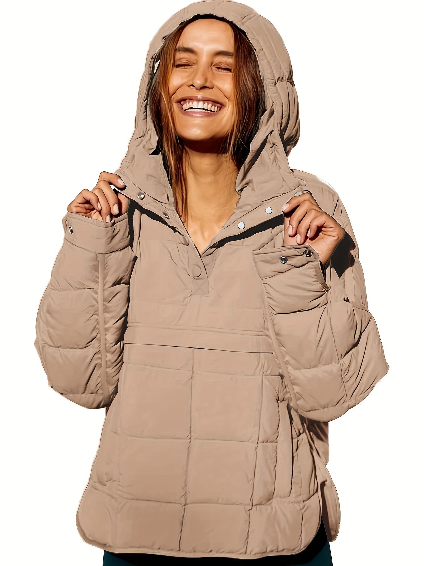 Kapuzenmantel Damen Warm Modern Stylish