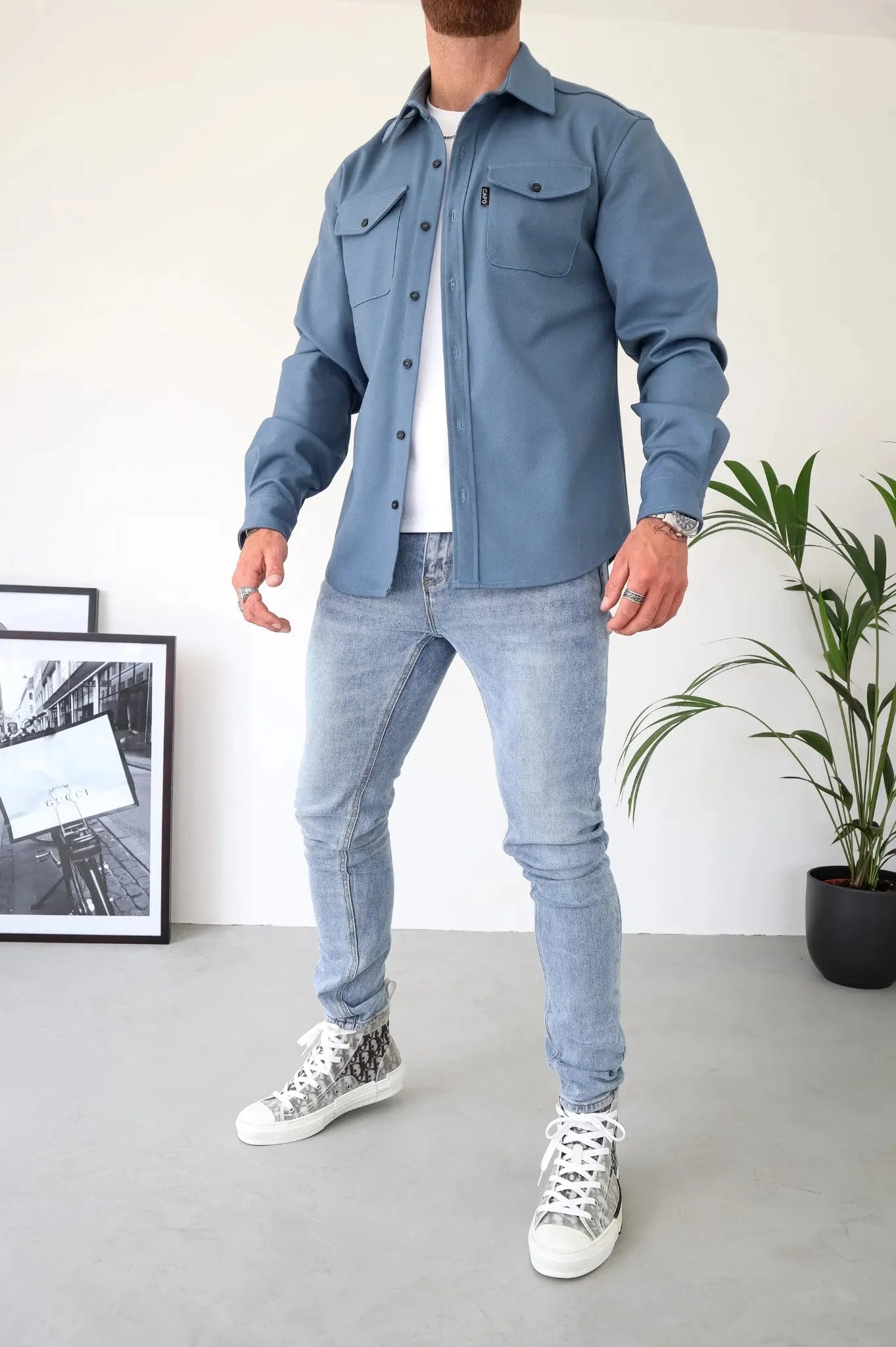 Herren Überhemd Button-Down Casual - IdealeKleiden
