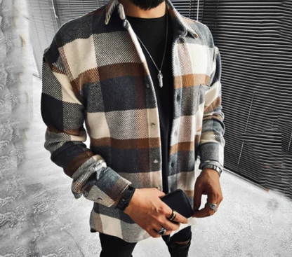 Herren Flanellhemd Langarm Warm