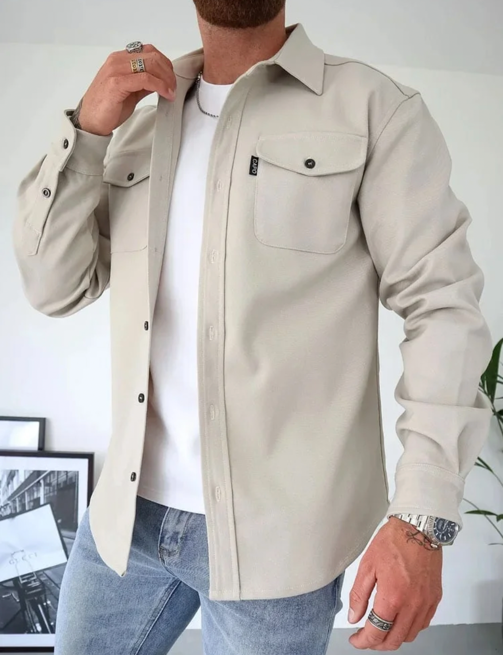 Herren Hemd Langarm Modern Button Down