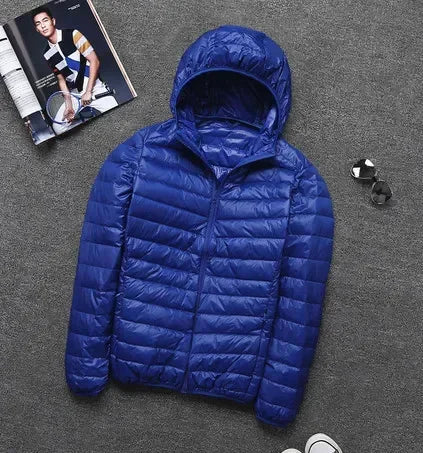 Leichtes Daunenparka Winter Männer Jacke Kapuze