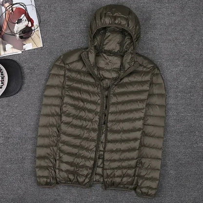 Leichtes Daunenparka Winter Männer Jacke Kapuze