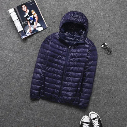 Leichtes Daunenparka Winter Männer Jacke Kapuze