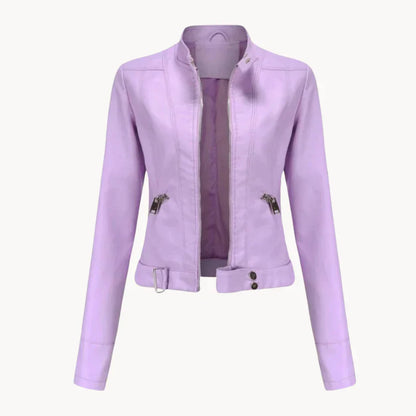 Elegante Damen Jacke Vegan Leder Stil