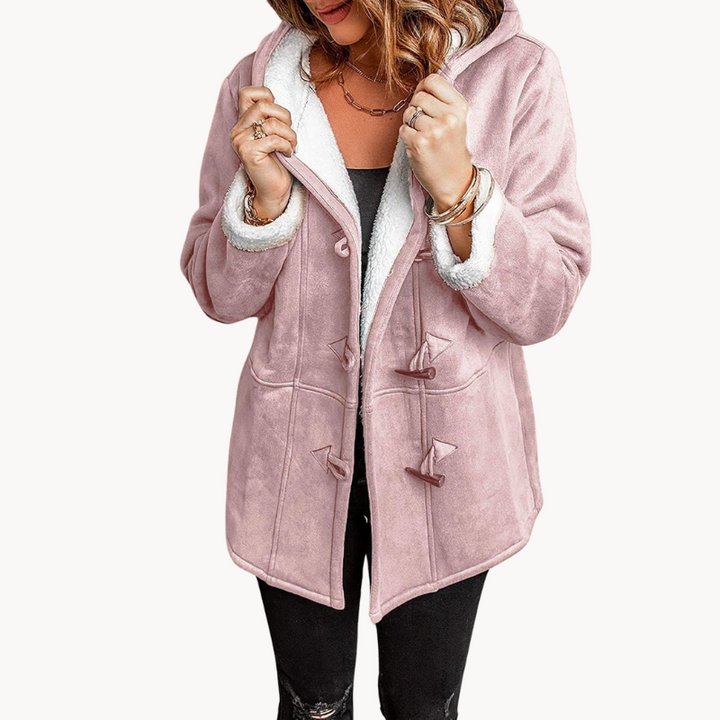 Kuschelige Fleece-Jacke Damen Warm Kapuze