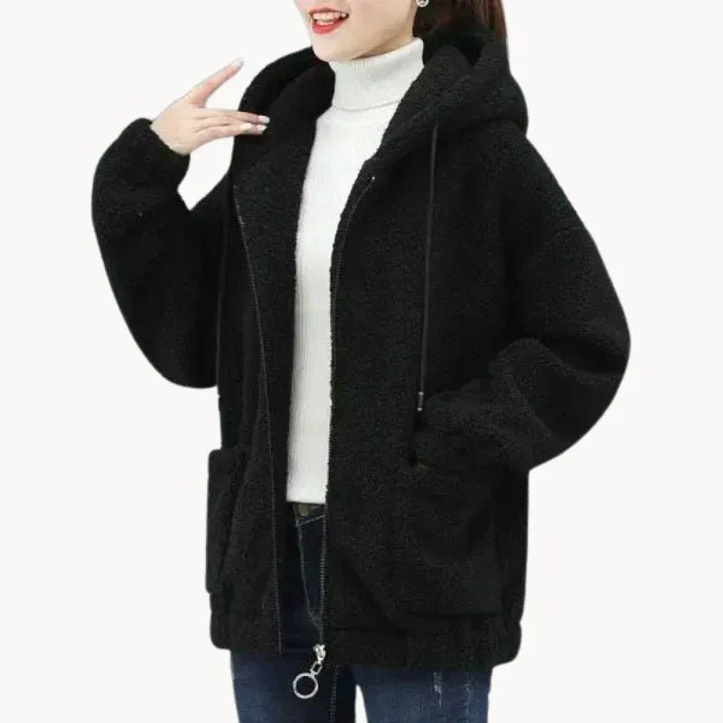 Weiche Fleecejacke Damen Kapuze