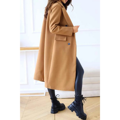 Eleganter Langmantel Oversized Wollmantel Klassisch