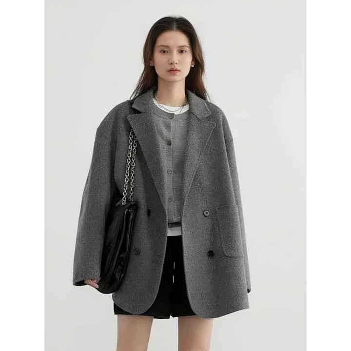 Eleganter Damen Wollmantel Luxus Qualität