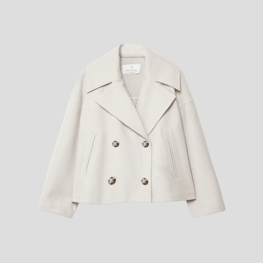 Doppelreihiger Kurzmantel Elegant Damen - IdealeKleiden