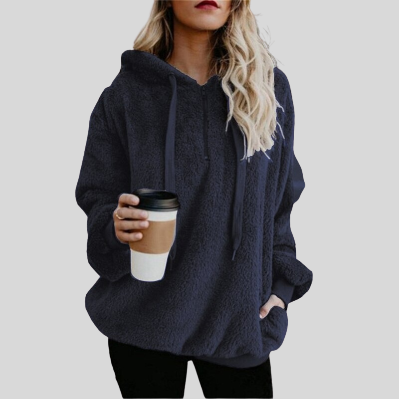 Weiche Fleece-Hoodie Übergröße Bequem Langarm