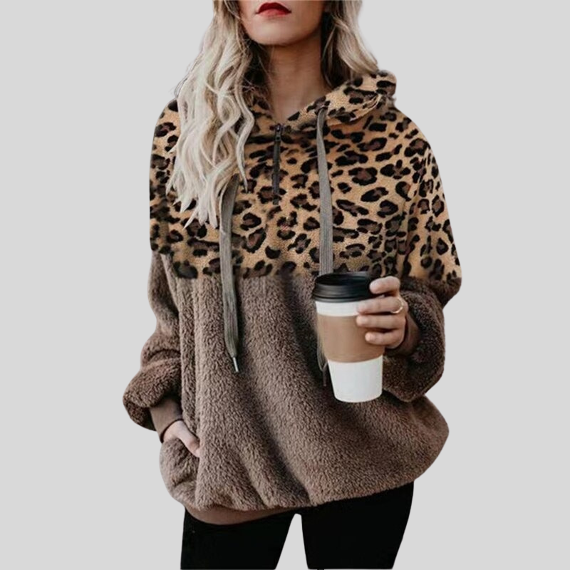 Grosse Hoodie Weich Fleece Kapuze Kängurutasche