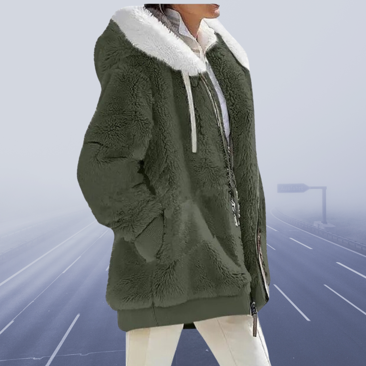 Übergroße Teddyjacke Warm Oversized