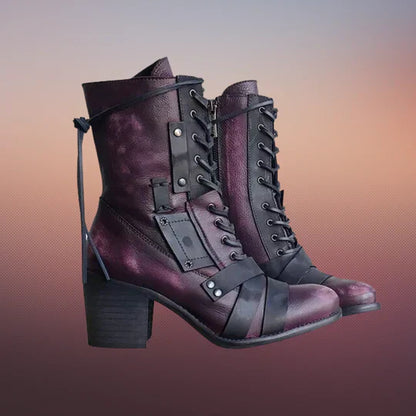Retro Motorradstiefel Dicke Sohle Robust