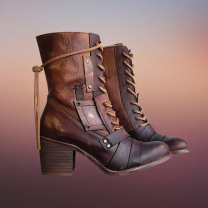 Retro Motorradstiefel Dicke Sohle Robust